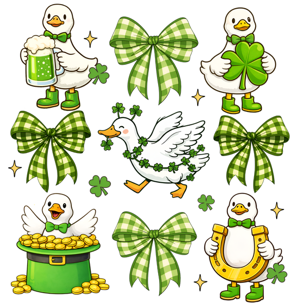 Lucky Goose & Bows Collection – St. Patrick’s Day Ready to Press DTF Transfer
