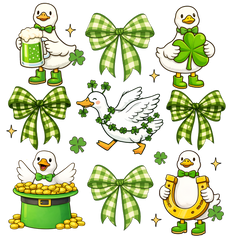 Lucky Goose & Bows Collection – St. Patrick’s Day Ready to Press DTF Transfer