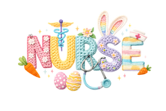 Nurse Easter Pastel Crochet – Easter Ready to Press DTF Transfer