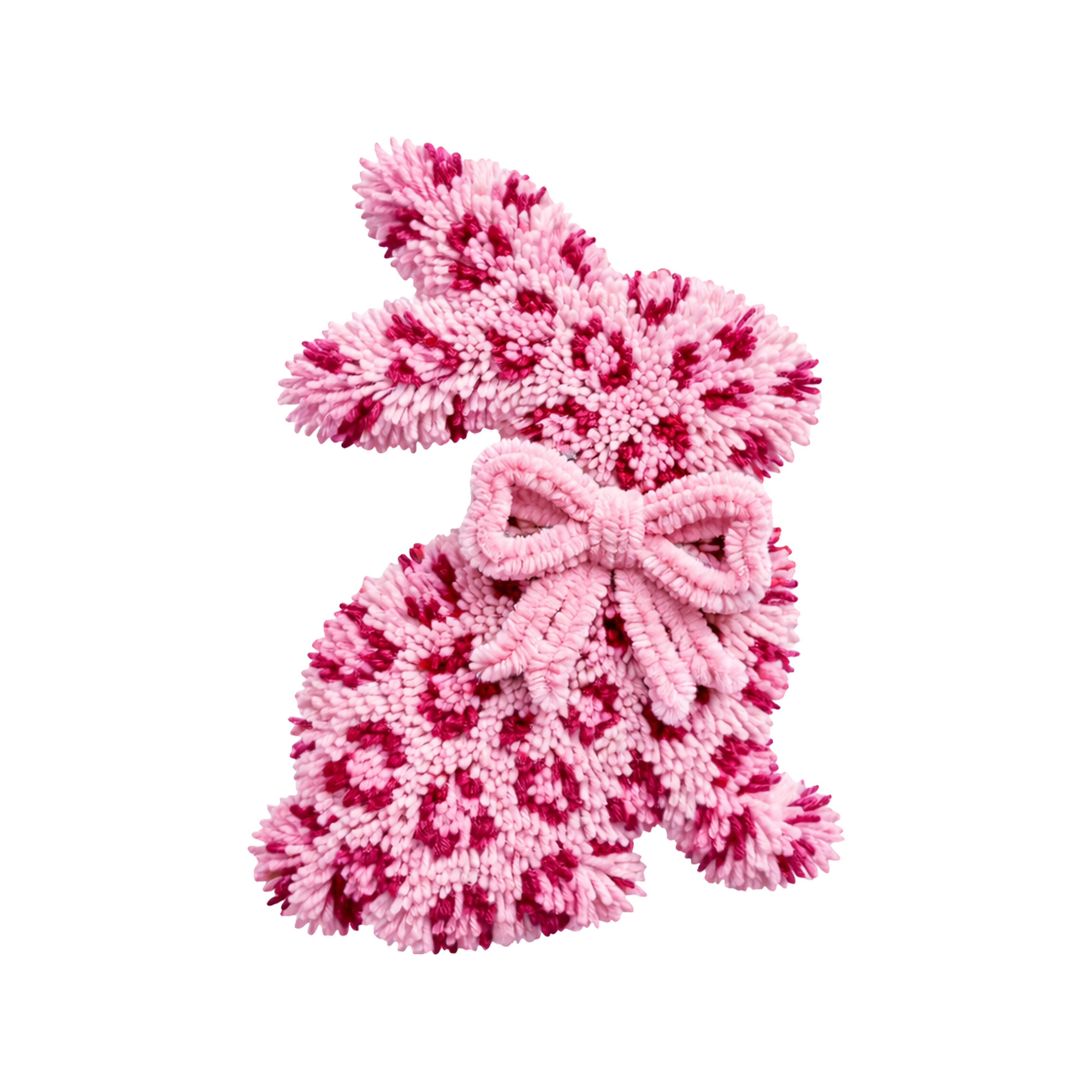 Pink Fuzzy Bunny Bow – Easter Ready to Press DTF Transfer