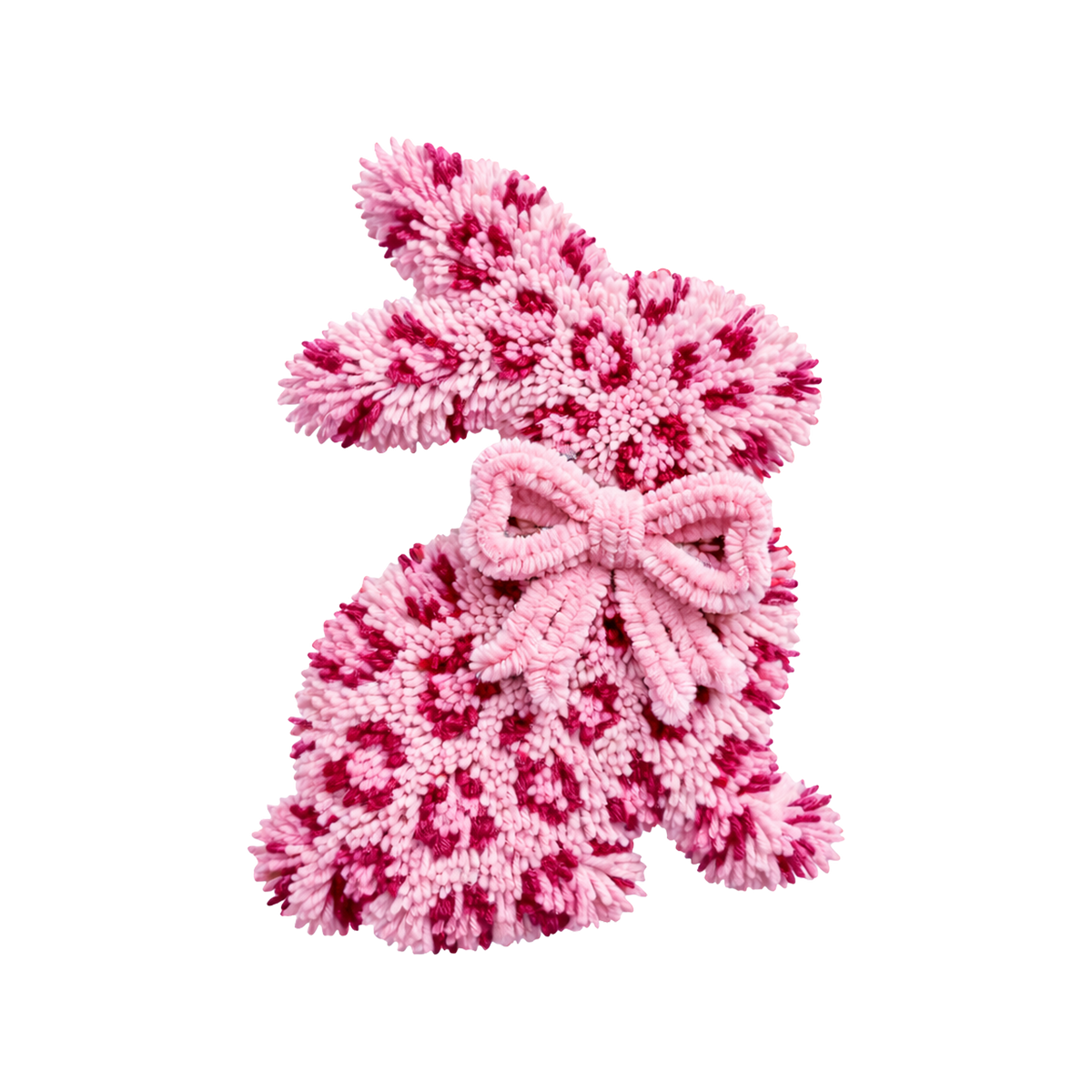 Pink Fuzzy Bunny Bow – Easter Ready to Press DTF Transfer