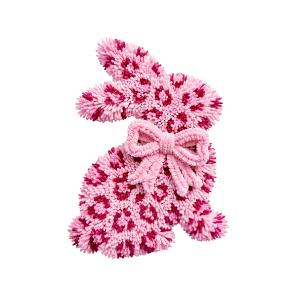 Pink Fuzzy Bunny Bow – Easter Ready to Press DTF Transfer