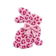 Pink Fuzzy Bunny Bow – Easter Ready to Press DTF Transfer