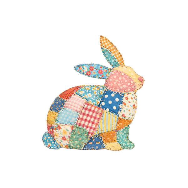 Patchwork Fabric Bunny – Easter Ready to Press DTF Transfer