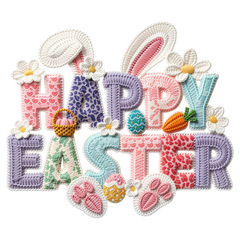Happy Easter Patchwork Design – Easter Ready to Press DTF Transfer