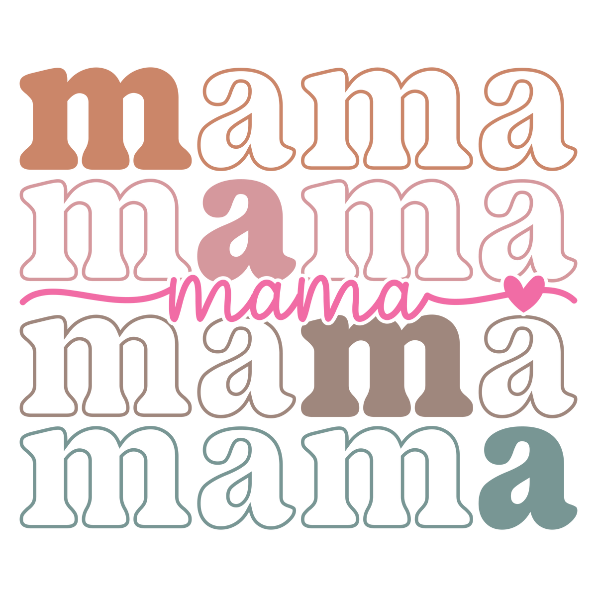Mama Repeating Design – Mothers Day Ready to Press DTF Transfer