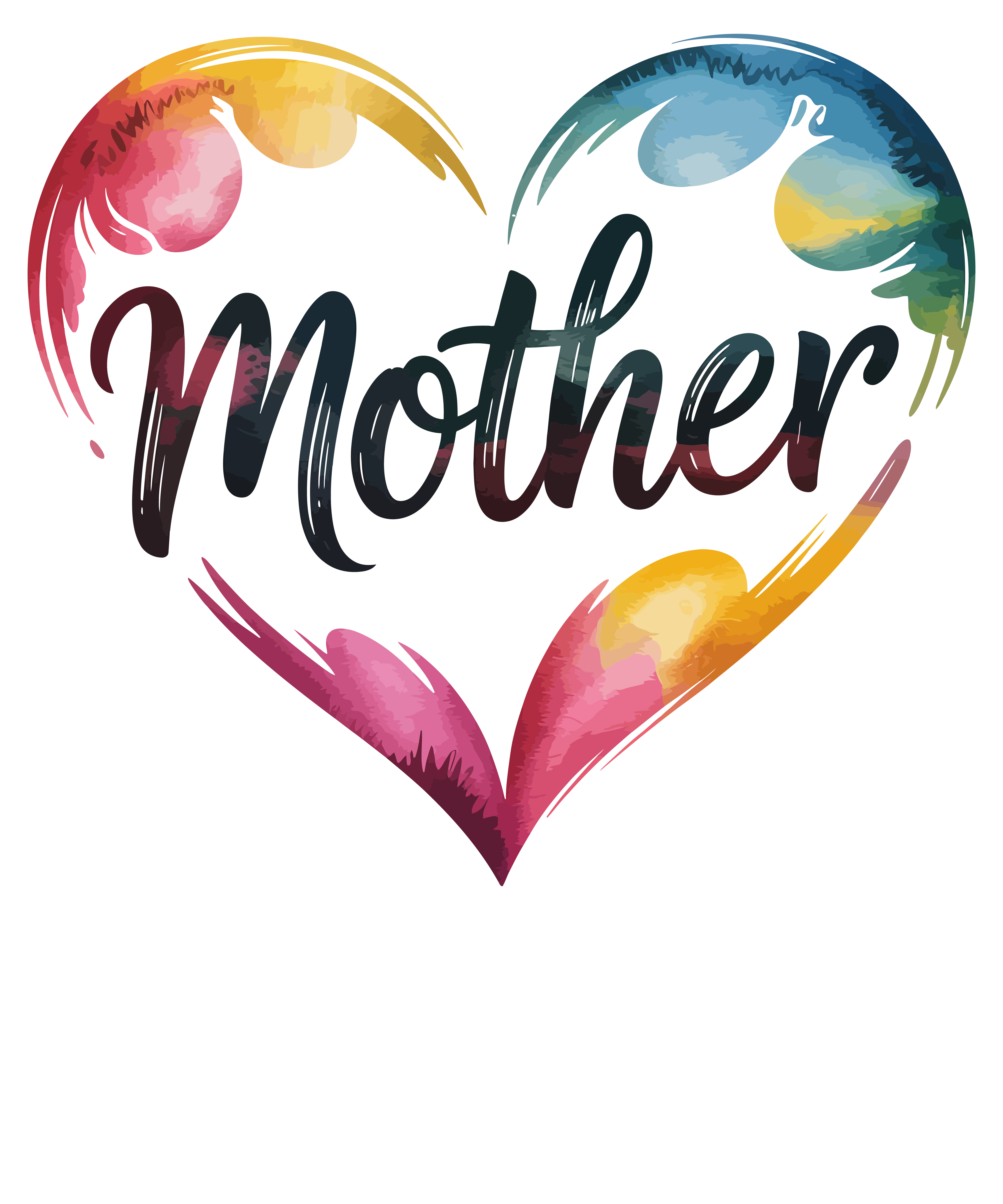 Mother Heart Brush Design – Mothers Day Ready to Press DTF Transfer