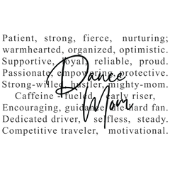 Dance Mom Script Design – Mothers Day Ready to Press DTF Transfer