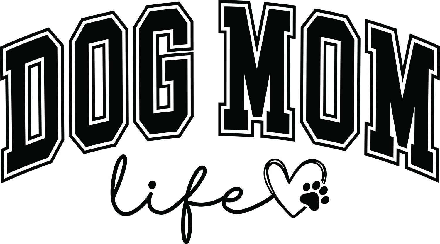 Dog Mom Life Script Design – Mothers Day Ready to Press DTF Transfer
