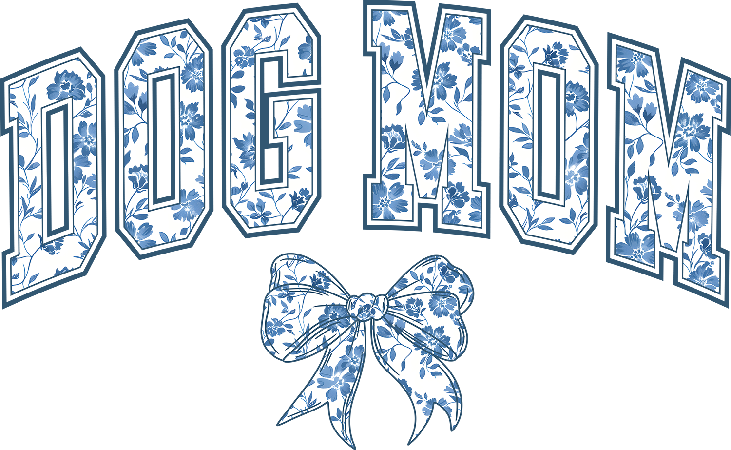 Dog Mom Floral Varsity Design with Bow – Mothers Day to Press DTF Transfer