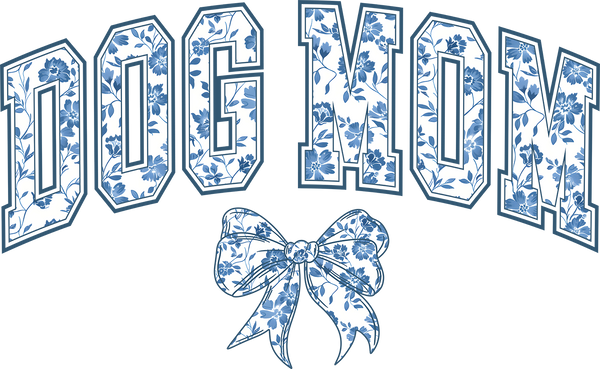 Dog Mom Floral Varsity Design with Bow – Mothers Day to Press DTF Transfer