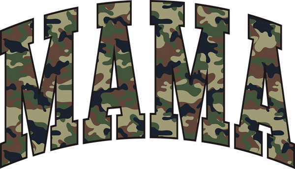 Mama Camo Varsity Letter Design – Mothers Day Ready to Press DTF Transfer