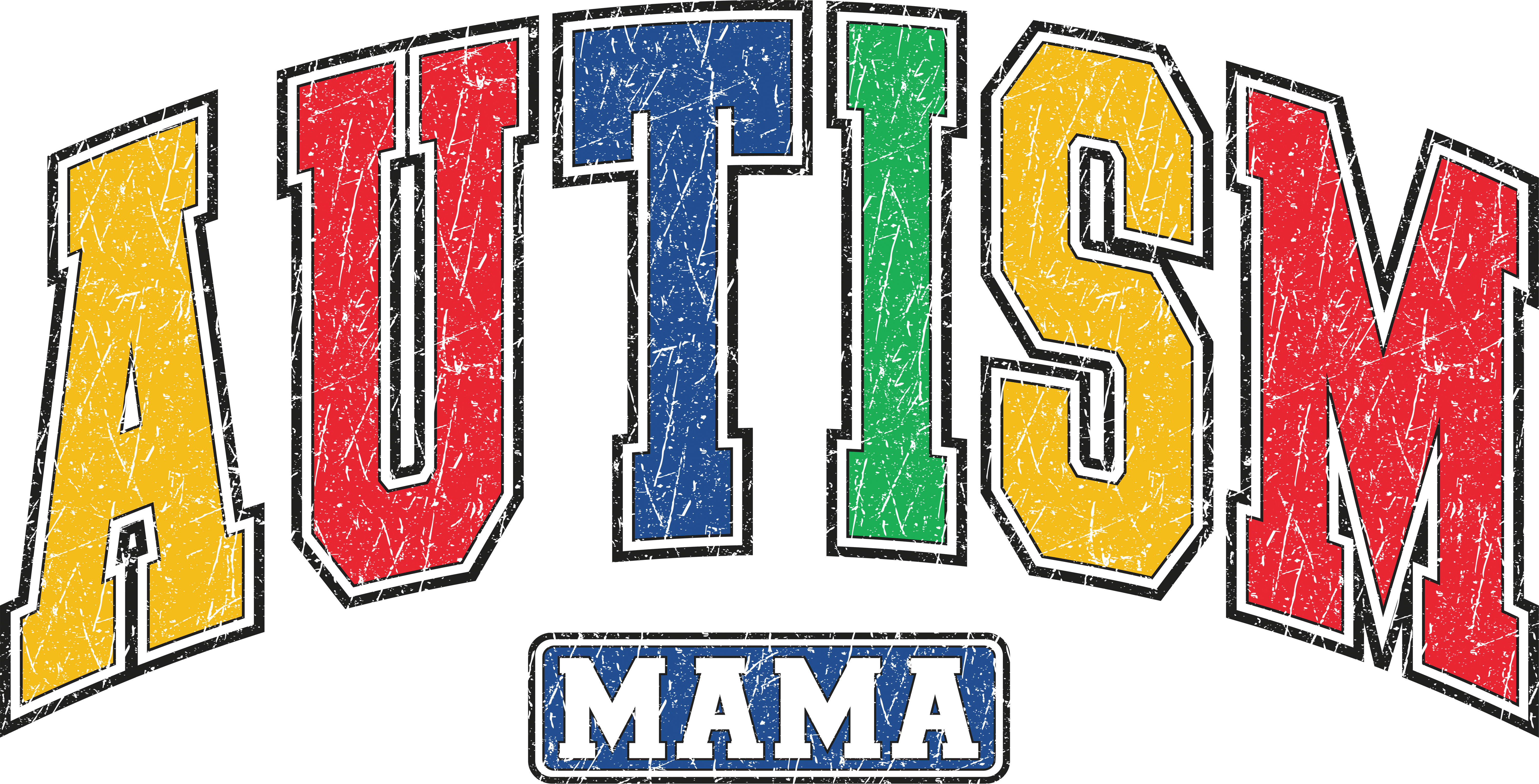 Autism Mama Retro Typography – Health Awareness Ready to Press DTF Transfer