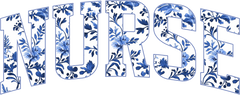 Nurse Blue Floral Varsity Typography – Nurse Ready to Press DTF Transfer