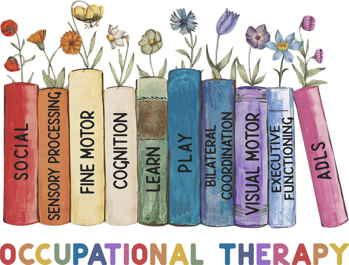 Occupational Therapy Floral Books - Career Ready to Press DTF Transfers