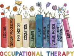 Occupational Therapy Floral Books - Career Ready to Press DTF Transfers