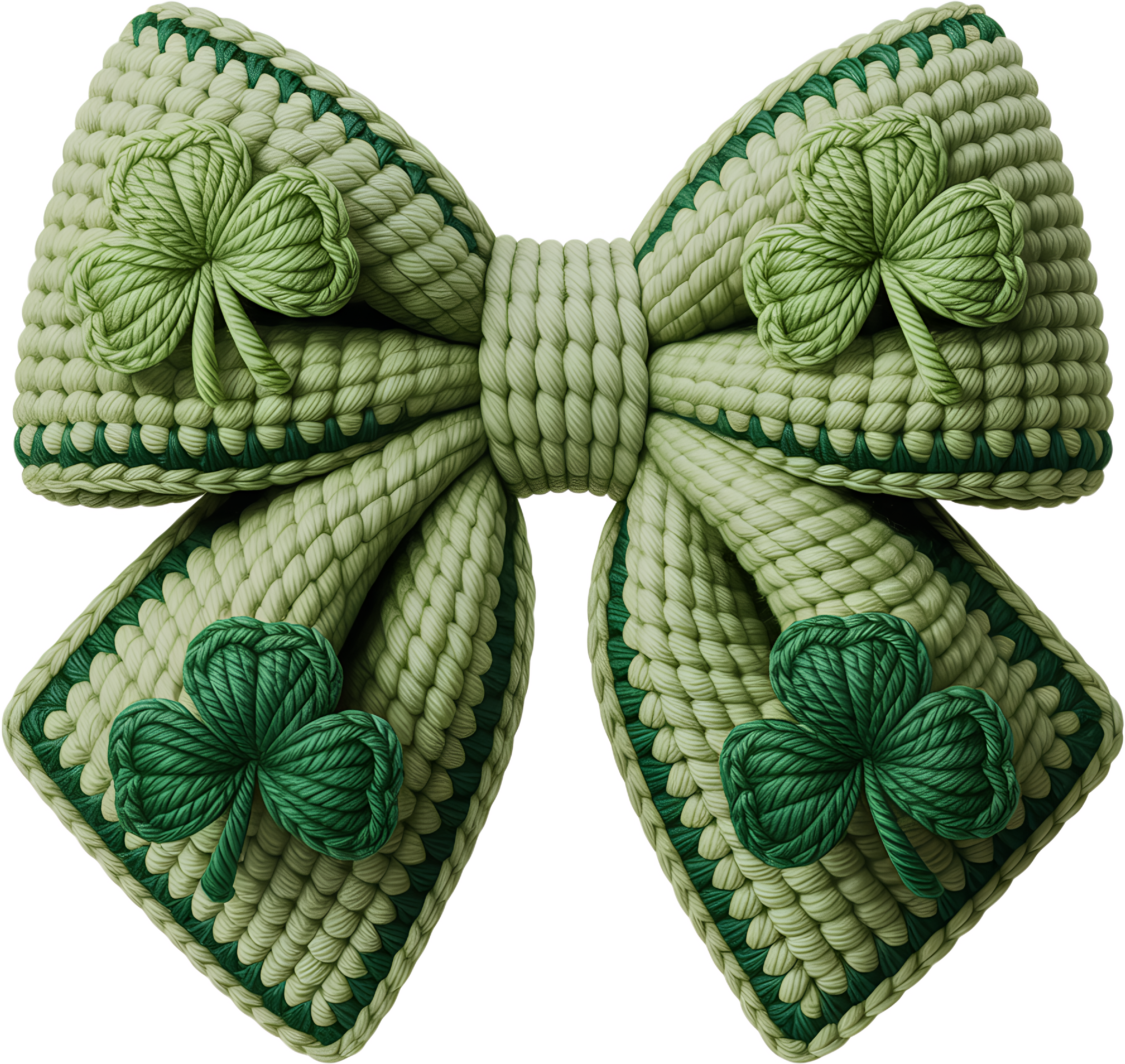 Shamrock Knit Bow - St Patricks Day Ready to Press DTF Transfer