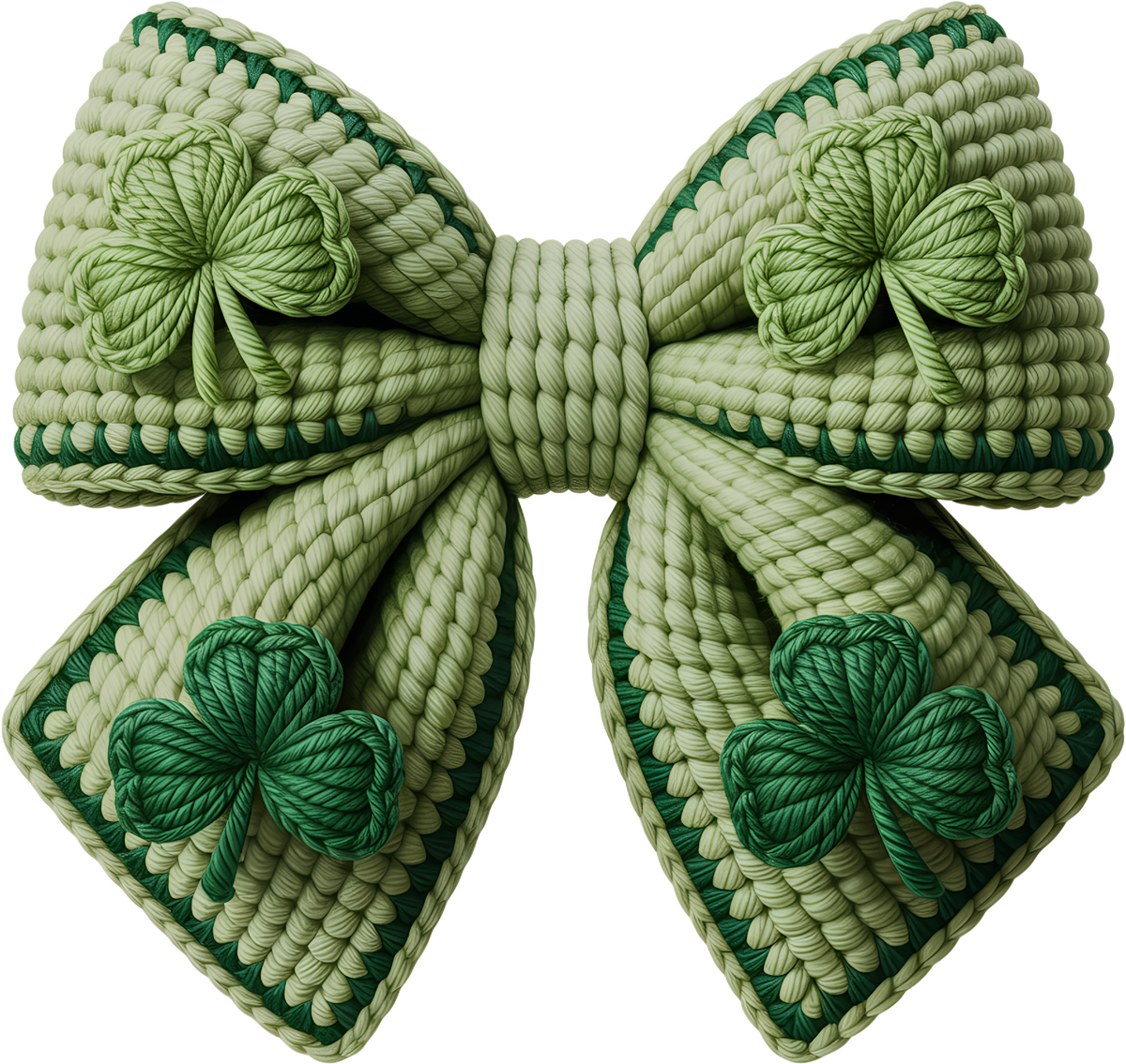 Shamrock Knit Bow - St Patricks Day Ready to Press DTF Transfer