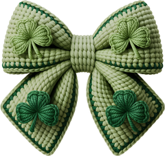 Shamrock Knit Bow - St Patricks Day Ready to Press DTF Transfer