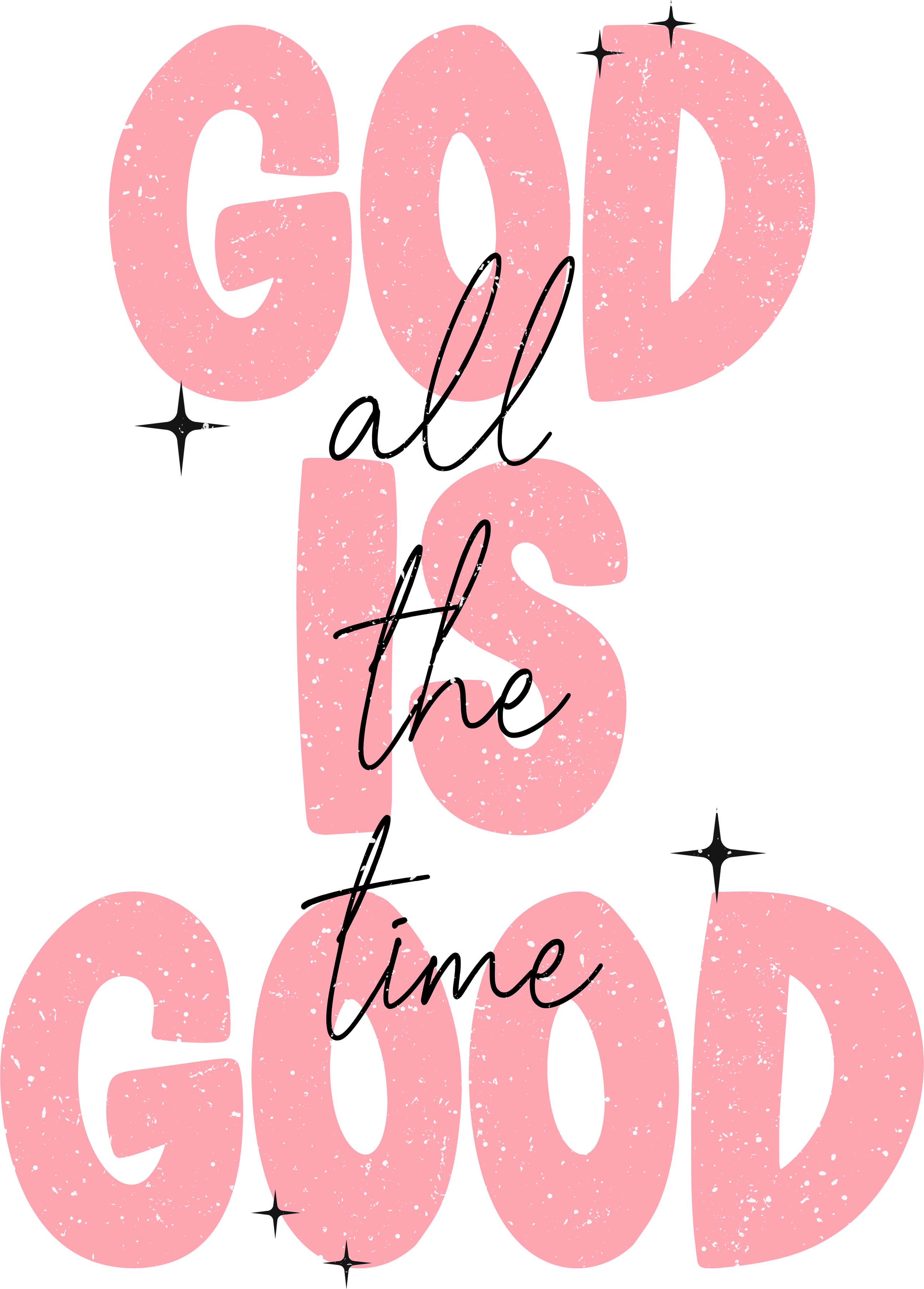God Is Good Pink Typography - Religious Ready to Press DTF Transfer