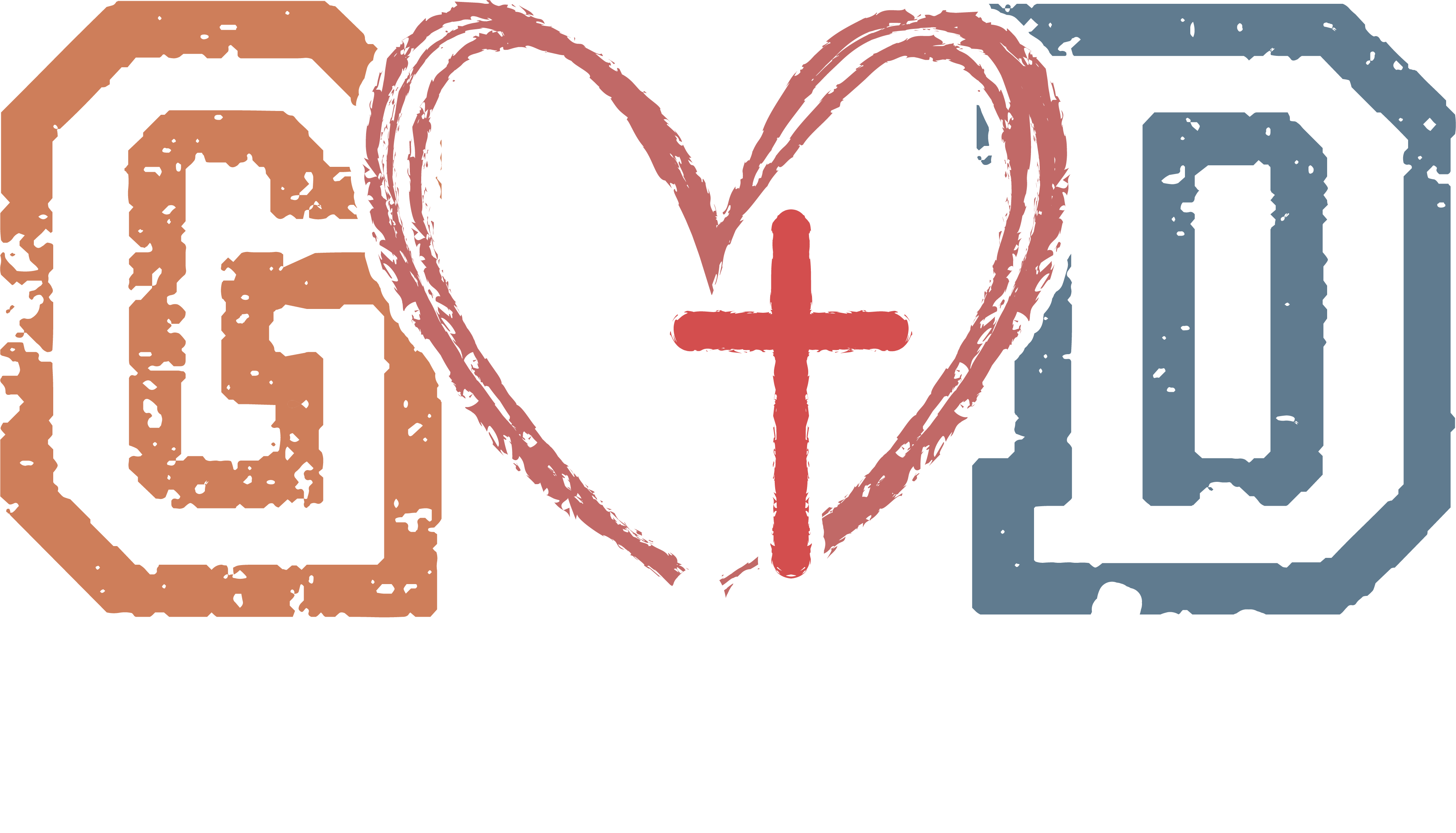 God Heart Cross Retro Design - Religious Ready to Press DTF Transfer