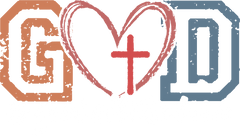 God Heart Cross Retro Design - Religious Ready to Press DTF Transfer