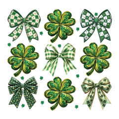 Shamrock Bow & Clover Bundle - St. Patrick’s Day Ready to Press DTF Transfer