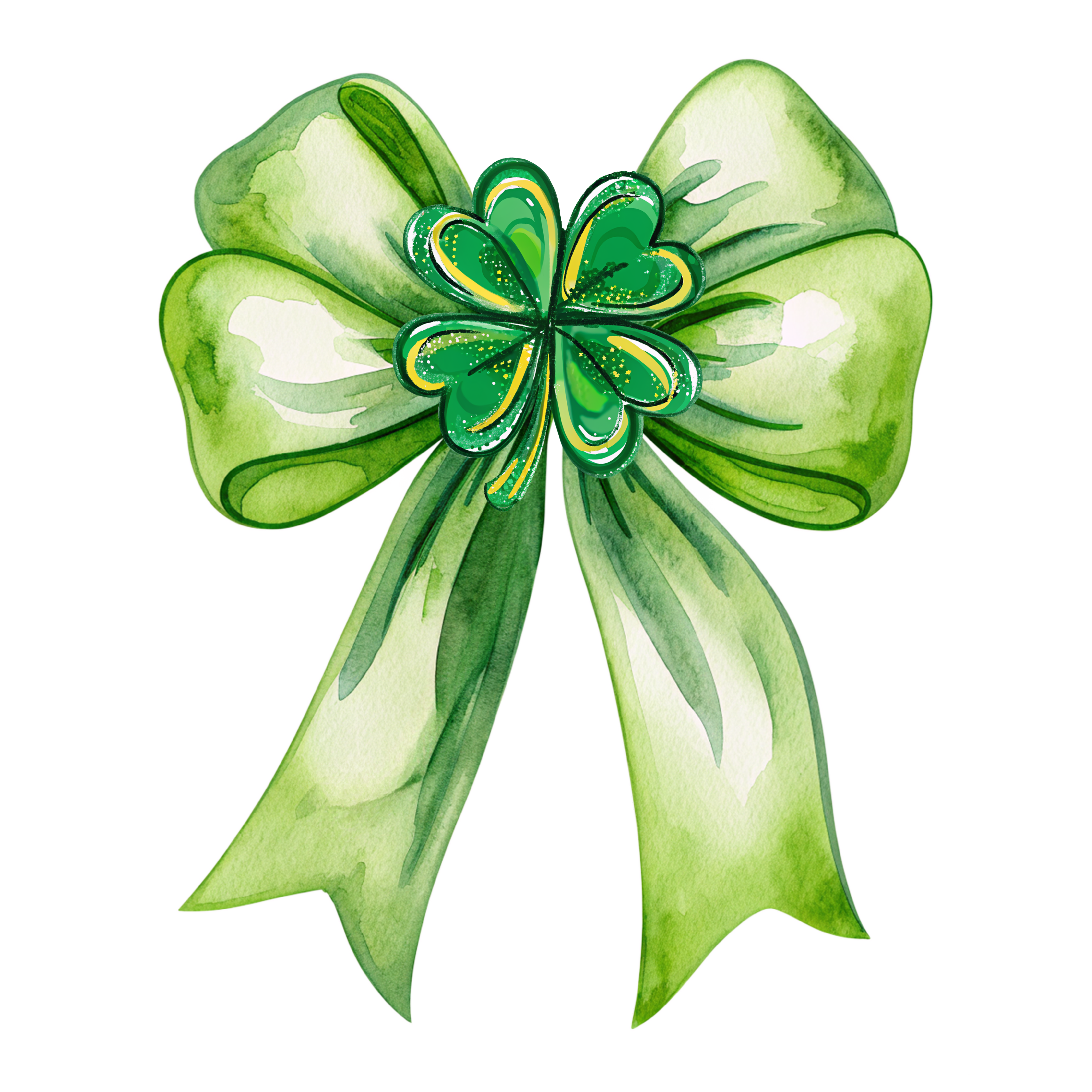 Watercolor Shamrock Bow - St. Patrick’s Day Ready to Press DTF Transfer