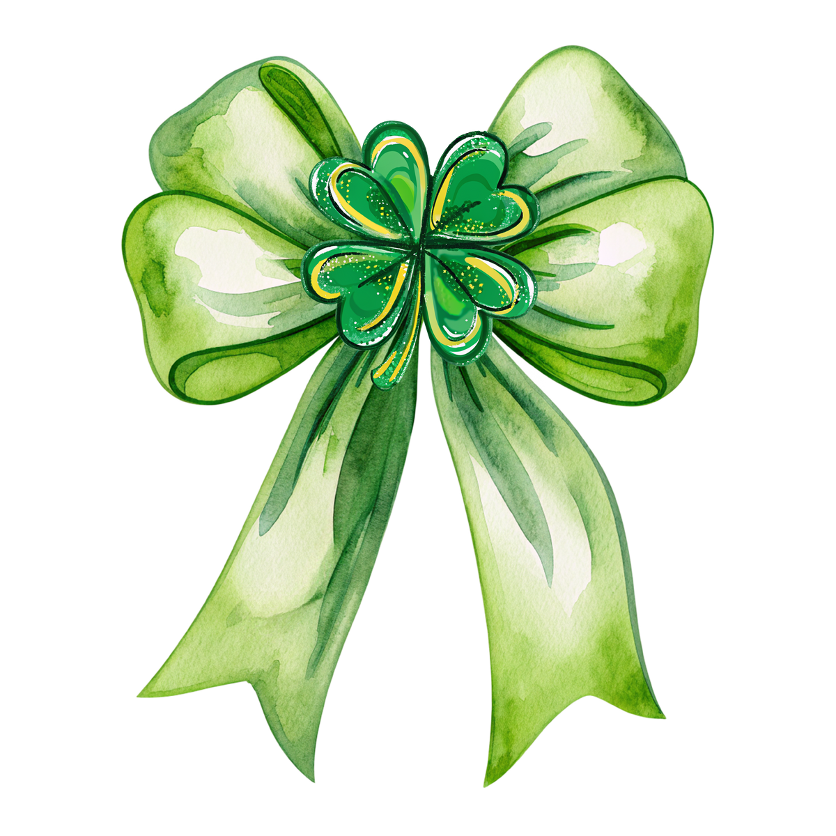 Watercolor Shamrock Bow - St. Patrick’s Day Ready to Press DTF Transfer