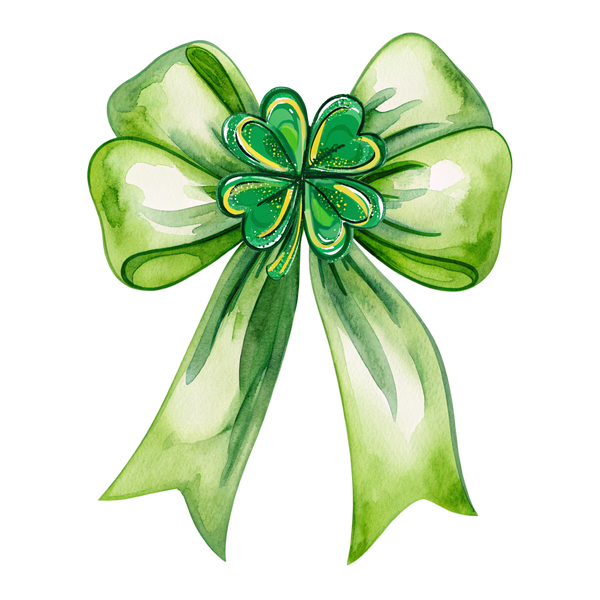Watercolor Shamrock Bow - St. Patrick’s Day Ready to Press DTF Transfer