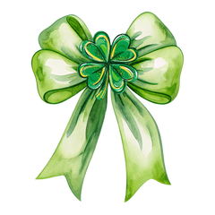Watercolor Shamrock Bow - St. Patrick’s Day Ready to Press DTF Transfer