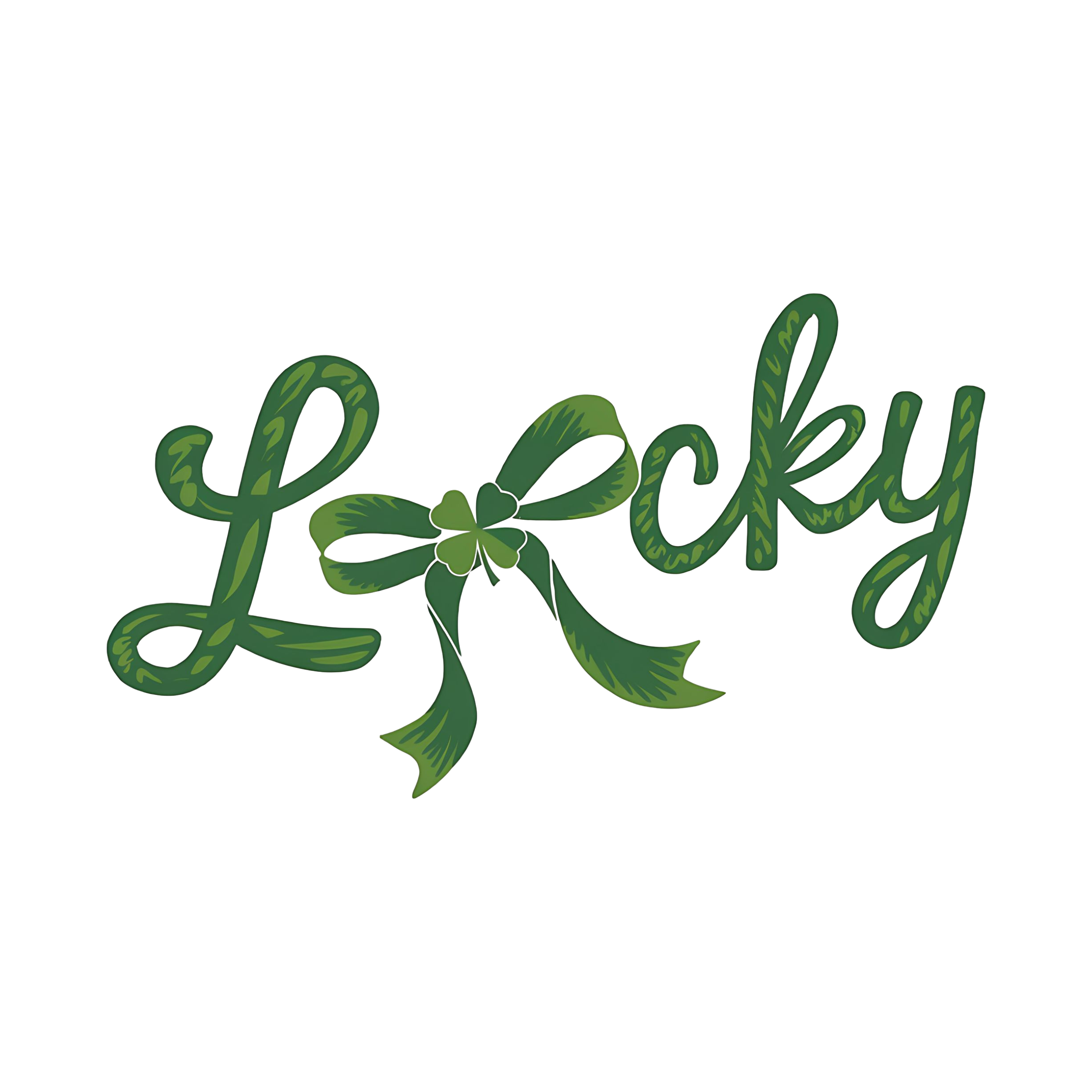 Lucky Shamrock Bow Script Design - St. Patrick’s Day Ready to Press DTF Transfer