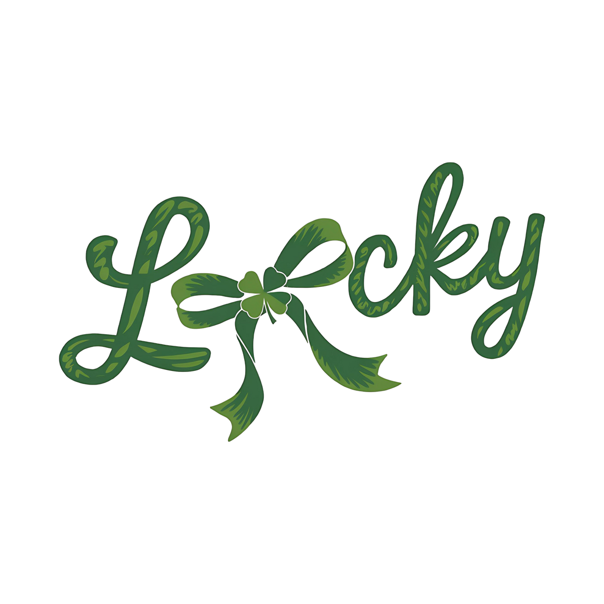 Lucky Shamrock Bow Script Design - St. Patrick’s Day Ready to Press DTF Transfer