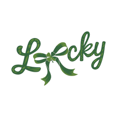 Lucky Shamrock Bow Script Design - St. Patrick’s Day Ready to Press DTF Transfer