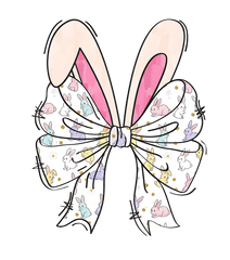 Bunny Pattern Coquette Bow - Easter Ready to Press DTF Transfer