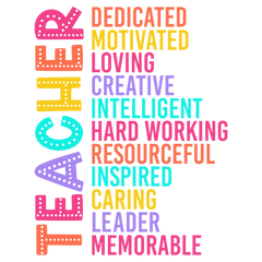 Colorful Teacher Affirmation Typography Design - Teacher Ready to Press DTF Transfer