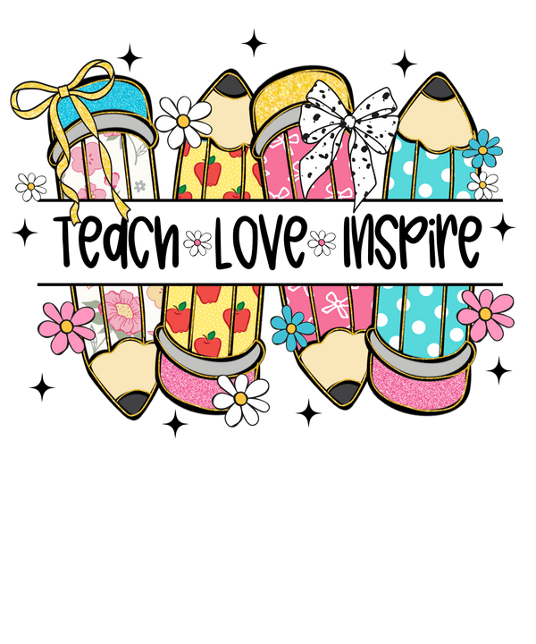 Cute Patterned Pencil Bundle Design - Teacher Ready to Press DTF Transfer