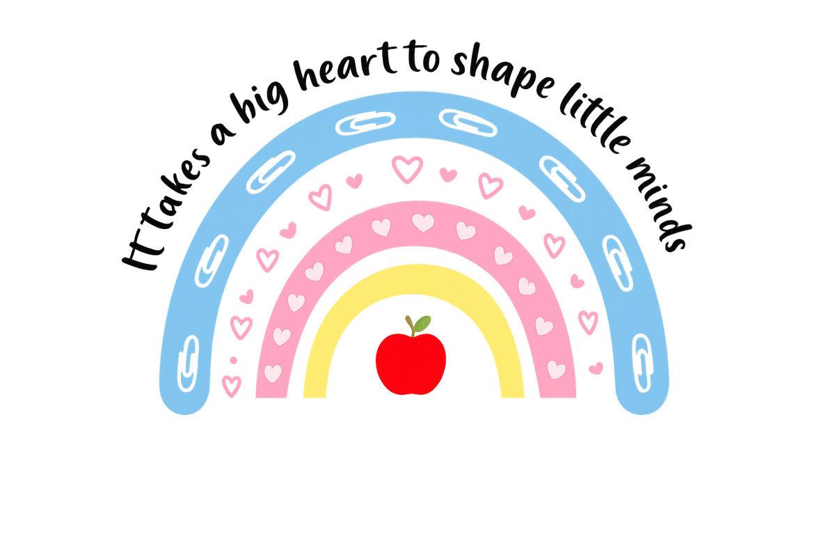 Pastel Teacher Rainbow Quote Design - Teacher Ready to Press DTF Transfer