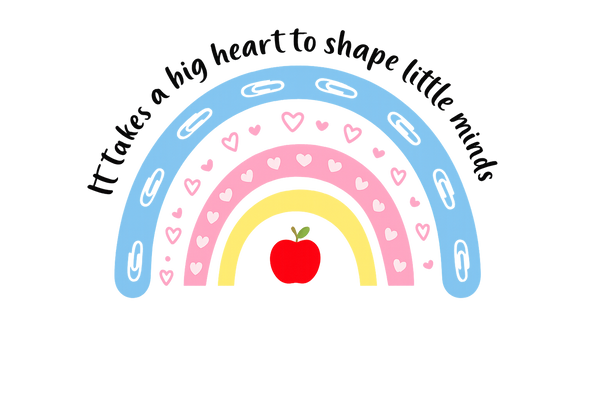 Pastel Teacher Rainbow Quote Design - Teacher Ready to Press DTF Transfer