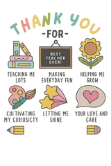 Thank You Teacher Appreciation Design - Teacher Ready to Press DTF Transfer