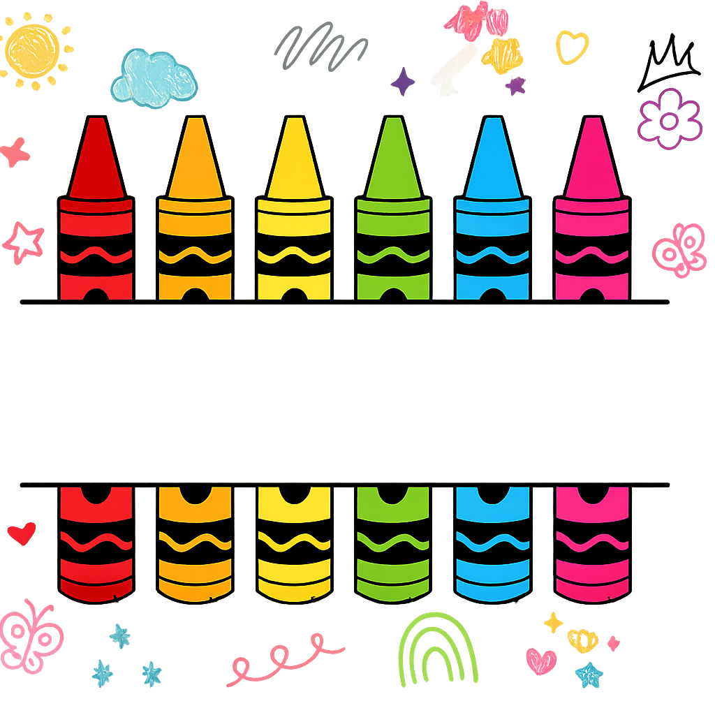 Rainbow Crayon Back to School Design – Teacher Ready to Press DTF Transfer