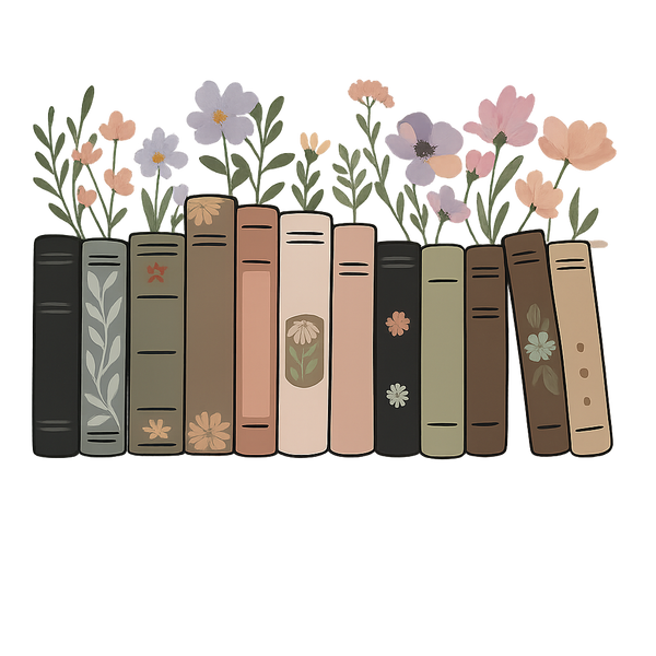 Floral Bookshelf Teacher Design – Teacher Ready to Press DTF Transfer