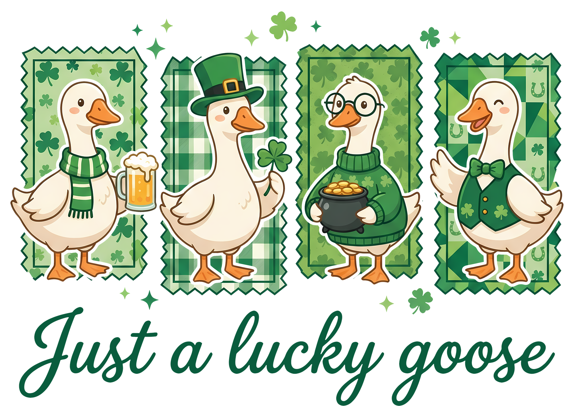 Just a Lucky Goose – St. Patrick’s Day Ready to Press DTF Transfer