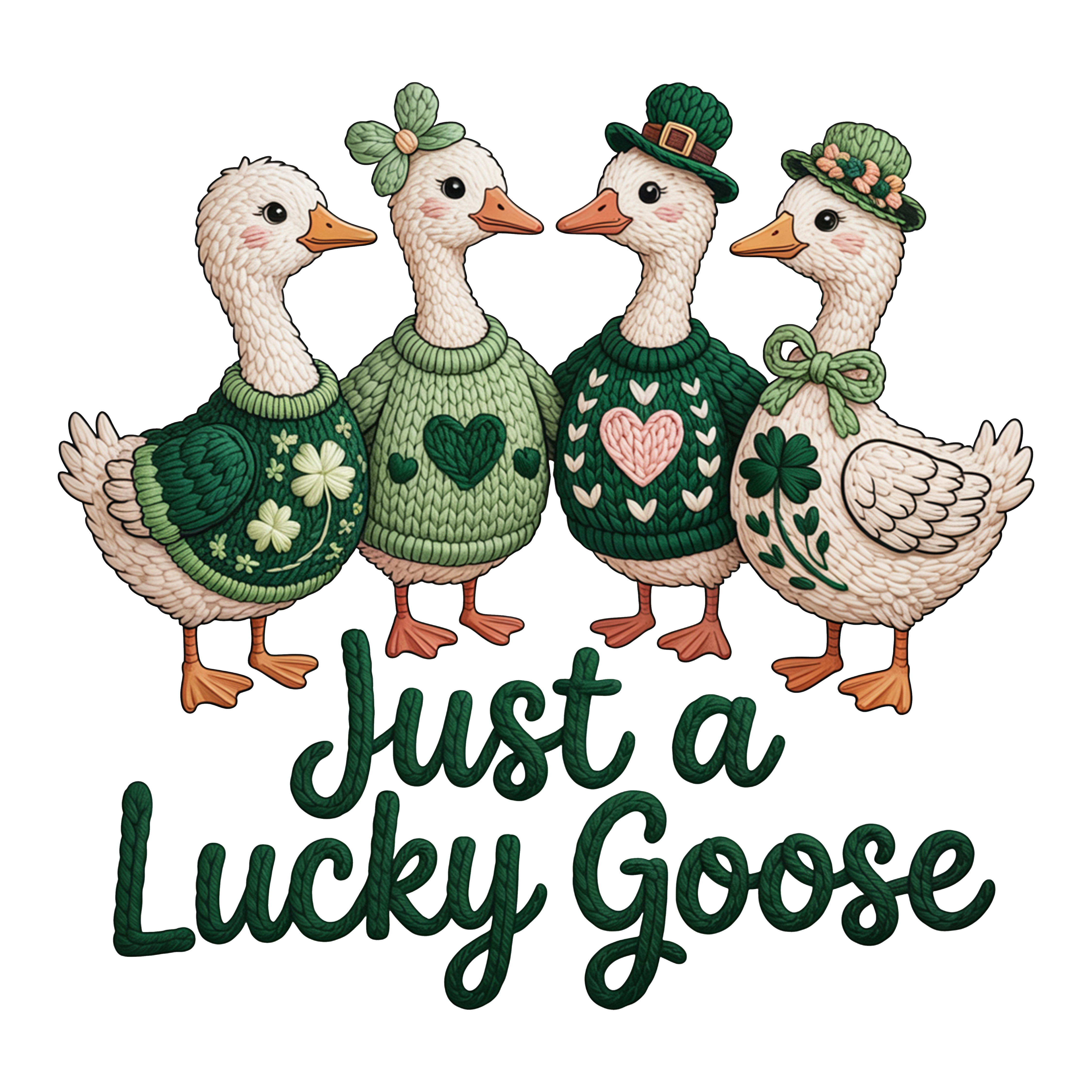 Just a Lucky Goose Duck Design – St. Patrick’s Day Ready to Press DTF Transfer