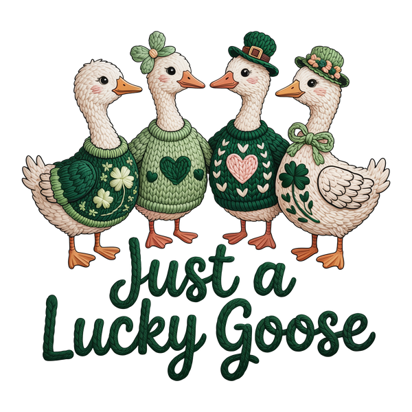 Just a Lucky Goose Duck Design – St. Patrick’s Day Ready to Press DTF Transfer