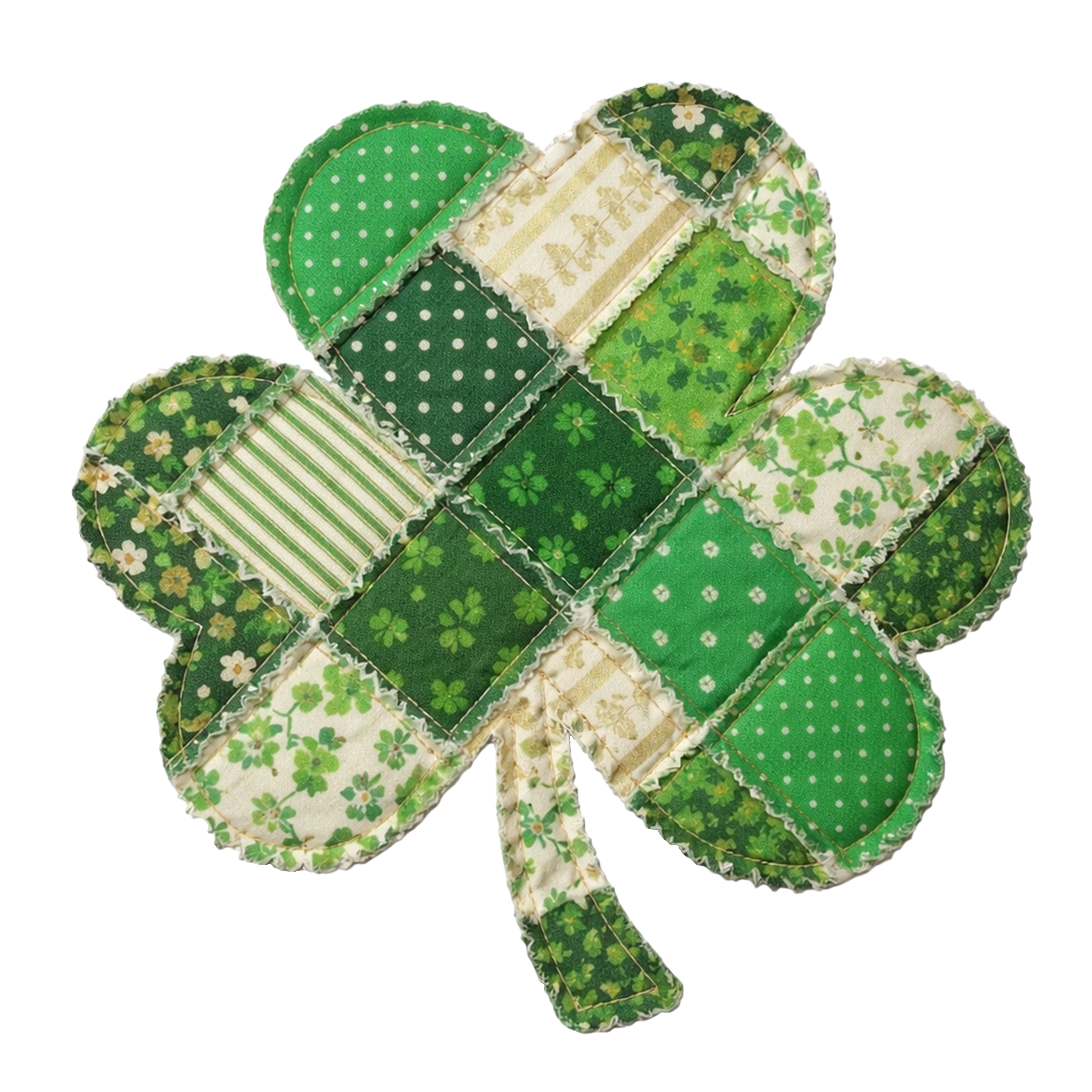 Patchwork Shamrock Clover Design – St Patricks Day Ready to Press DTF Transfer