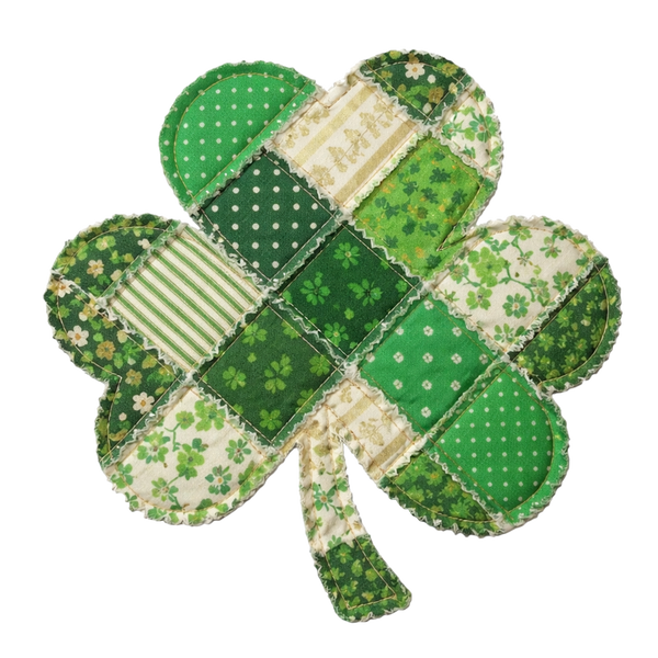Patchwork Shamrock Clover Design – St Patricks Day Ready to Press DTF Transfer