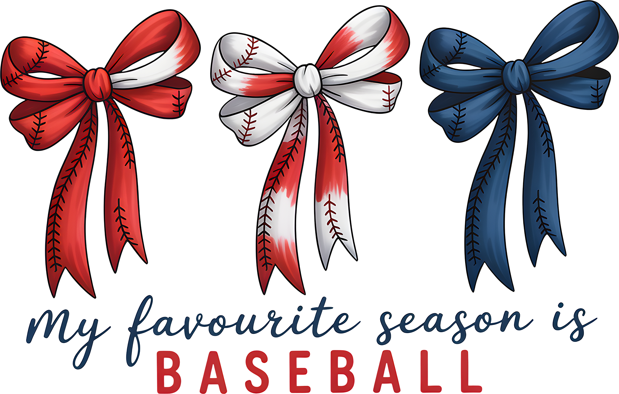 My Favourite Season Is Baseball Bow Design – Game Day Ready to Press DTF Transfer