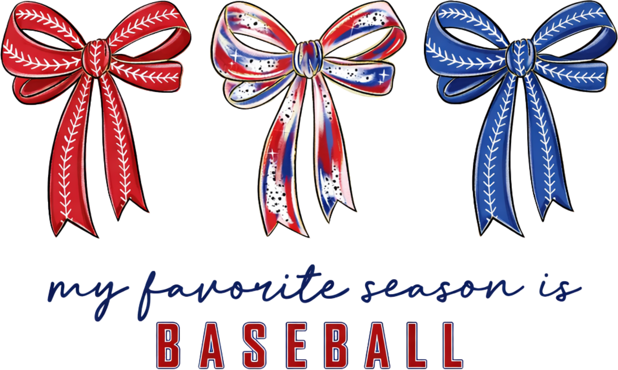 My Favourite Season Is Baseball Bow Design – Game Day Ready to Press DTF Transfer