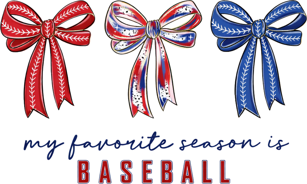 My Favourite Season Is Baseball Bow Design – Game Day Ready to Press DTF Transfer